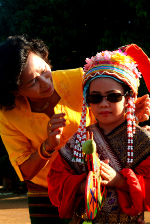 Dress of Novice in Si Satchanalai Elephant Back Ordination Procession.のeditorial素材