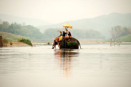 Si Satchanalai Elephant Back Ordination Procession.のeditorial素材