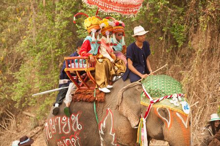 Si Satchanalai Elephant Back Ordination Procession.のeditorial素材