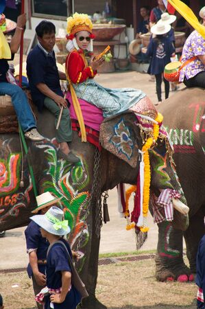 Si Satchanalai Elephant Back Ordination Procession.のeditorial素材