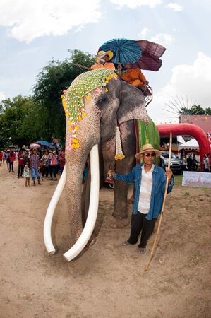 Ordination parade on elephant\'s back Festival.のeditorial素材