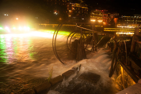 Night scene of Fenghuang ancient city  Phoenix town .の写真素材