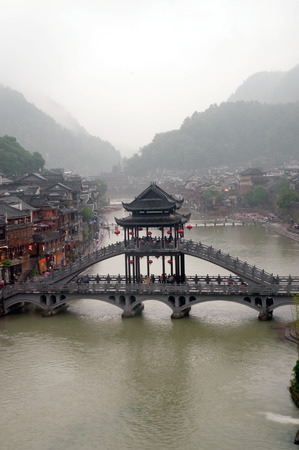 View of Fenghuang ancient city  Phoenix town .のeditorial素材
