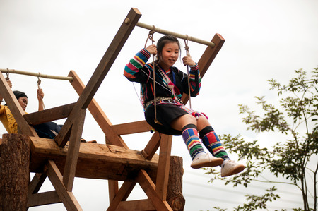 The Akha Swing Festival.のeditorial素材