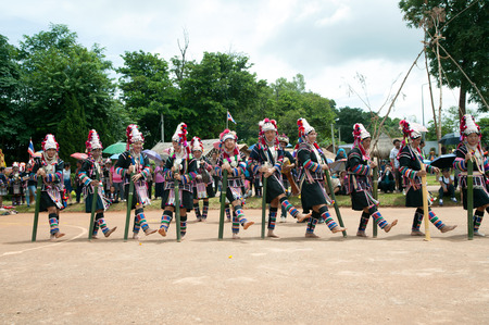 Akha celebrate life and Fertility dancing with Annual Swing Festival.のeditorial素材