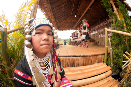 Akha celebrate life and Fertility dancing with Annual Swing Festival.のeditorial素材