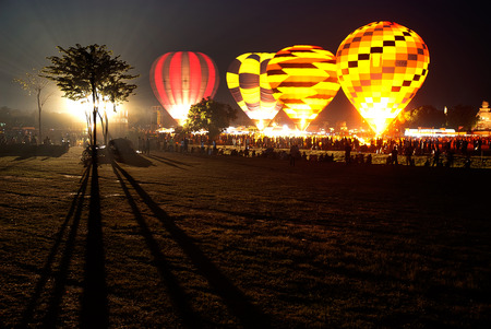 Hot air balloon in Thailand International Balloon Festival.のeditorial素材