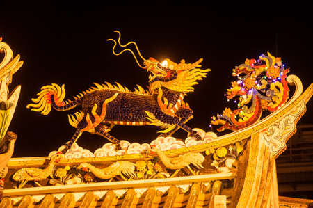 Art of roof on Thian Fan foundation shrineの写真素材