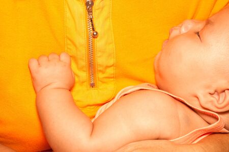 Asian Mom and her baby.の写真素材