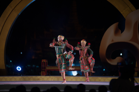 Khon is traditional dance drama art of Thai classical masked in Thailand.のeditorial素材