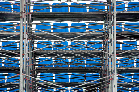 Portable bleachers row of the stadium.