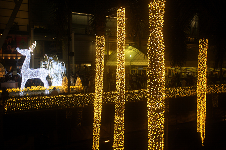 Light decorate beautiful on Christmas Tree Celebration 2017 at Central World Department store.のeditorial素材