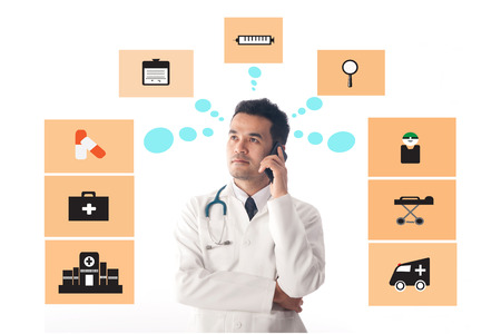 Doctor use smartphone.の写真素材