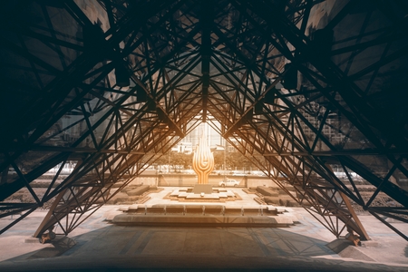 Metal steel Structure Architecture detail Modern design roof.のeditorial素材