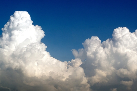 Texture and background of blue sky with white clouds.