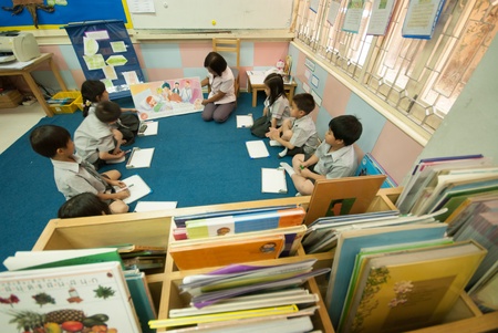 BANGKOK,THAILAND - MARCH 23,2009 : Unidentified young students are learning about skills training in classroom at Amnuay Silpa school , Bangkok capital city, Middle of Thailand.のeditorial素材