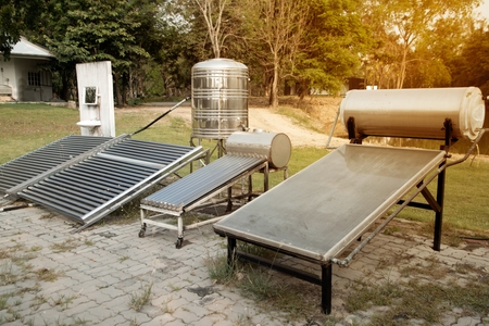 Solar Collector with Flat Plate Collector and Evaccuum Tube Collector electricity source is a...