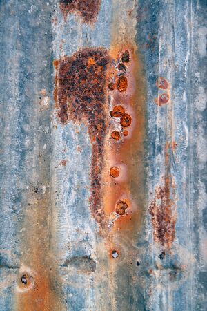 Old zinc sheets texture background, rusty on galvanized metal surface.