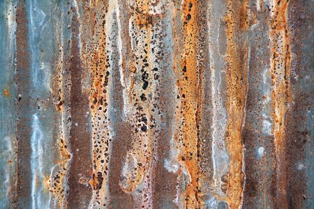 Old zinc sheets texture background, rusty on galvanized metal surface.