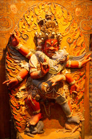 Goddess  Buddha statue for people visit and praying at Leh Palace in Ladakh , India.のeditorial素材