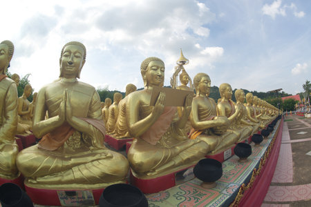 Phuttha Utthayan Makha Bucha Anusorn(Buddhism Memorial Park),It is a Dharma garden that simulates the events of Makha Bucha Day when the Lord Buddha preached the Patimokkha sermon.の写真素材