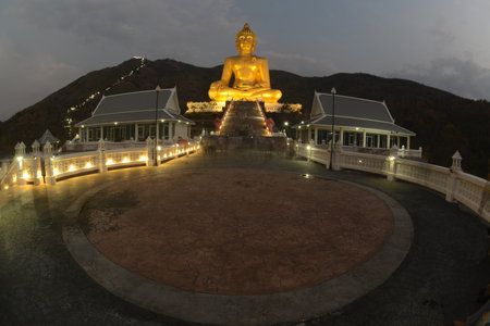 Phra Buddha Chok or Phra Chiang Saen is a Buddha image in the attitude of subduing Mara. Chiang Saen Art It is the second largest in Thailand.の写真素材