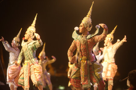 An unidentified of beautiful Drama dancing play performed by all female perform a tourist show. At...