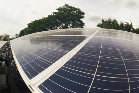 Solar panels on the roof of Parking.