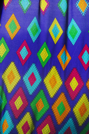 Colorful fabric texture background. Close up of colorful fabric pattern.