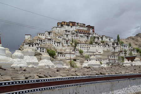 Thiksey Monastery or Thiksey Gompa. It is one of the most important and oldest monasteries in Leh Ladakh , India.の写真素材