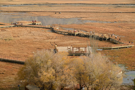 Xinjiang , China - October 20 , 2025 : The amazing landscape of Tashkurgan. Tashgur City, Tajikistan Autonomous Region, China near Tashkurgan Stone City.のeditorial素材