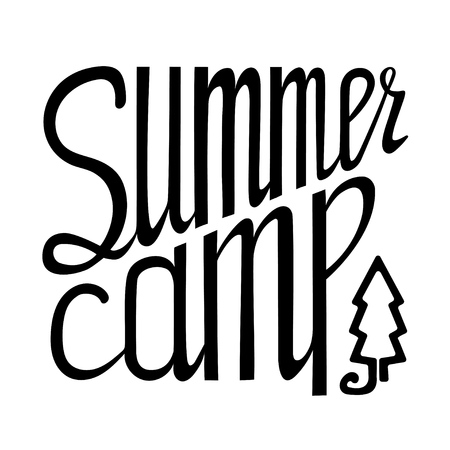 Summer camp. Vector hand written lettering. This illustration can be used for photo overlays, t-shirt print, flyer, poster designのイラスト素材