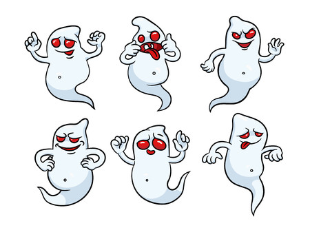 Set of halloween ghosts. Can be used for clothing, banners, posters, web design.のイラスト素材