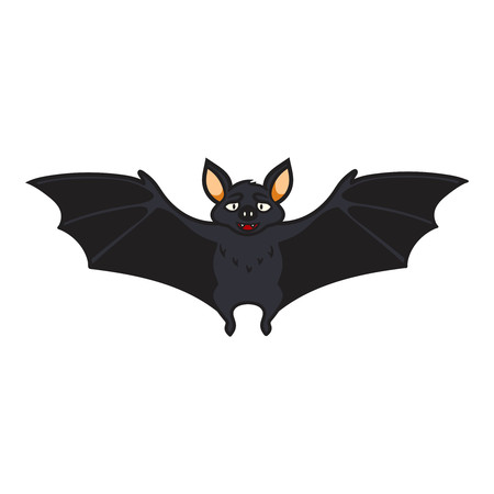 Happy cartoon bat for Halloween.Vector illustration, isolated.のイラスト素材