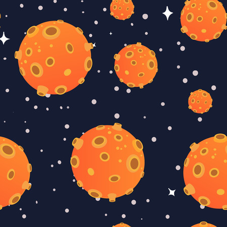 Planets seamless pattern. Vector ilustration.のイラスト素材