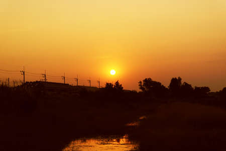 sun down in Thailand,の写真素材