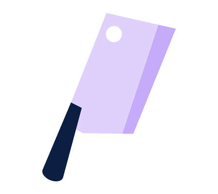 Kitchen equipment, sharp knife with iron blade and thick handle for cutting food vector illustrationのイラスト素材