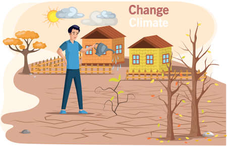Change climate, problem of disappearing water sources, drought, ecological disaster on planet. Earth...
