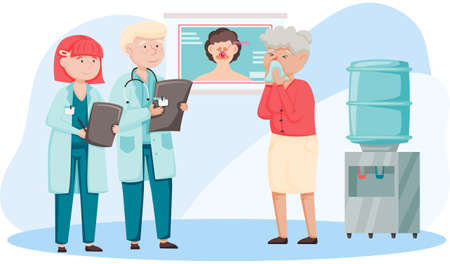 Otolaryngologist doctor with nose, ear and throat or ENT diagnostic and treatment instruments....