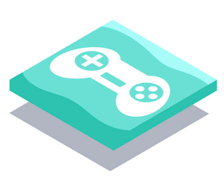 Gamepad video game controller sign vector illustration, joystick icon with buttons, remote game...