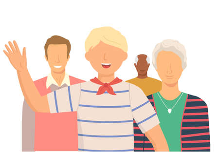 Multiethnic group of people standing together community and togetherness concept, diversity...