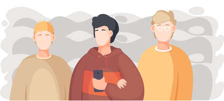 Group of people standing together community and togetherness concept, diversity portrait. Characters...
