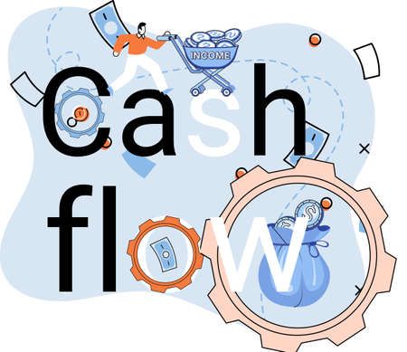 Idea of financial growth and business development. Money investment and profit. Invest earnings, cash, money flow and get increase of salary. Financial strategy, profitability planning conceptのイラスト素材