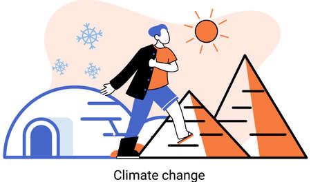 Change climate. Nature biodiversity mother earth. Metaphor of climate change and saving planet, World Environment Day bio technology. Global warming, save our planet, choosing renewable resourcesのイラスト素材