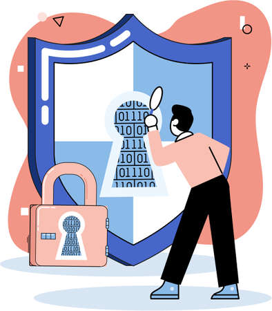 Data protection metaphor, privacy, information security. Secure data management and protect data...