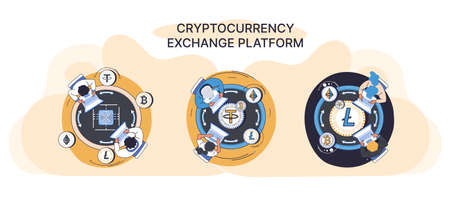 Cryptocurrency exchange and blockchain. Bitcoin mining, Ethereum exchange platform to trade digital...