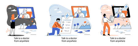 Online medical services mobile application consultation and prescription medicine professional...