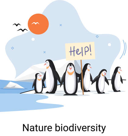 Biodiversity in nature as environment variety of life on Earth planet. Saving wildlife ecosystem concept. Protection and care of flora and fauna, eco friendly human activity, many biological speciesのイラスト素材