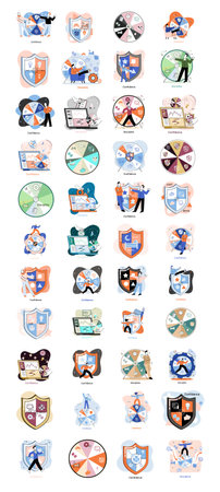 Confidence concept. Person has private conversation metaphor. Confidential communication. Trust property, reassuring partnerships, conviction. Protection of intellectual property. Confidential dataのイラスト素材