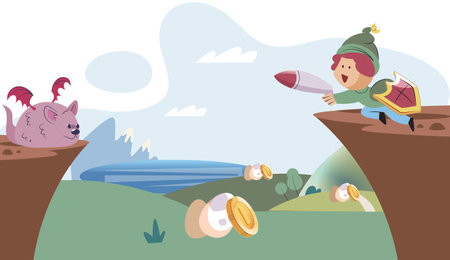 Play to earn games created on basis of blockchain project with elements of NFT, main purpose of earning. Player earn money by playing. Virtual character development business. Cryptocurrency game.のイラスト素材